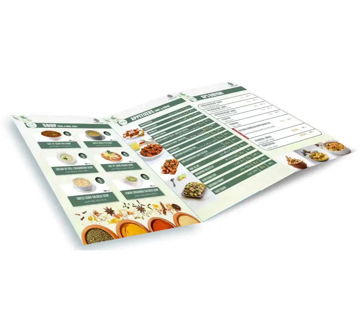 Restaurant menu design Dubai